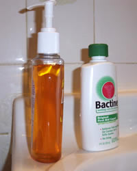 Bactine and antibacterial soap - my new best friends